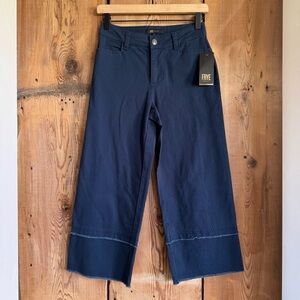 Sz 0 (26) Frye Crop Wide Cuff Pants In Nightfall Navy NWT